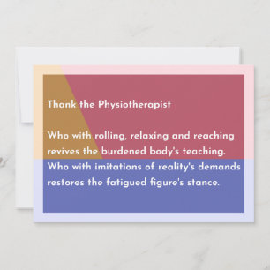 Danke dem Physiotherapeuten
