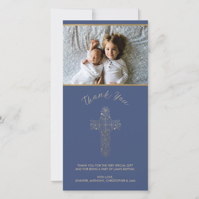 Danke die religiöse Foto-Karte - (Taufe, etc.) (Vorderseite)