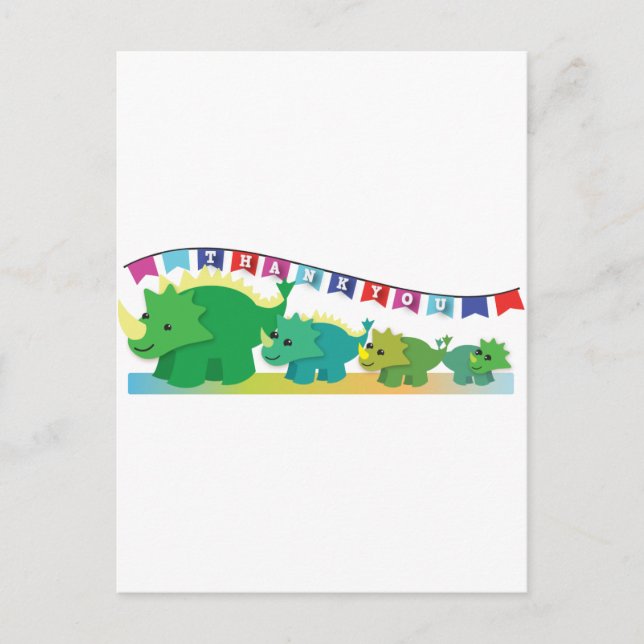 DANKE Dinosaurier niedlich! Postkarte (Vorderseite)