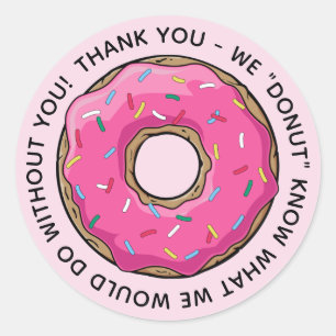 DANKE Donut für Lehrer Runder Aufkleber