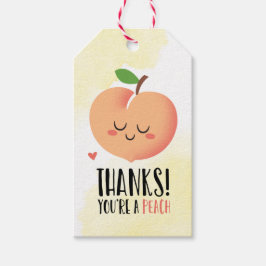 Danke! Du bist ein pfirsiches lustiges Dankeschön- Geschenkanhänger