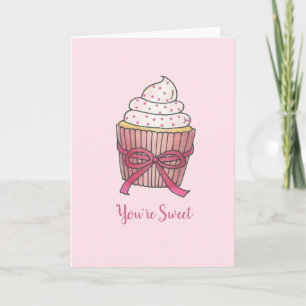Danke, du bist süß rosa Cupcake Valentine Dankeskarte
