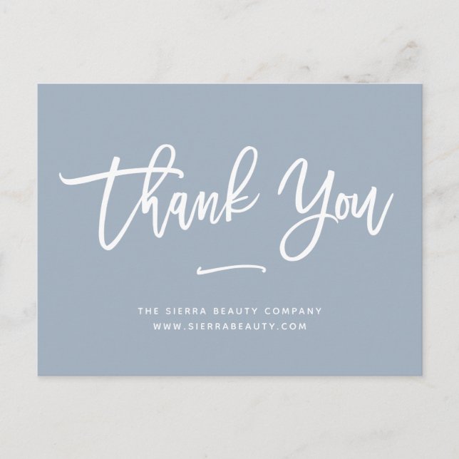 Danke | Dusty Blue Retail Small Business Postkarte (Vorderseite)