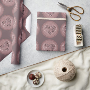 "Danke" Dusty Rose Herz Geschenkpapier