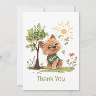 Danke, Earth Day Yorkie Dog Garening Dankeskarte