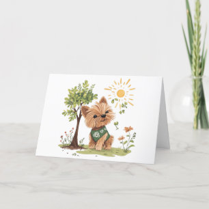 Danke, Earth Day Yorkie Dog Garening Dankeskarte