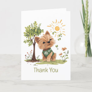 Danke, Earth Day Yorkie Dog Garening Dankeskarte