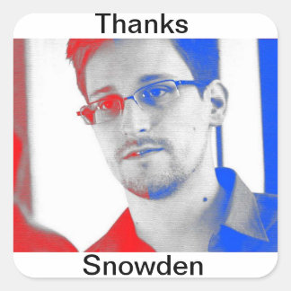 Danke Edward Snowden Quadratischer Aufkleber