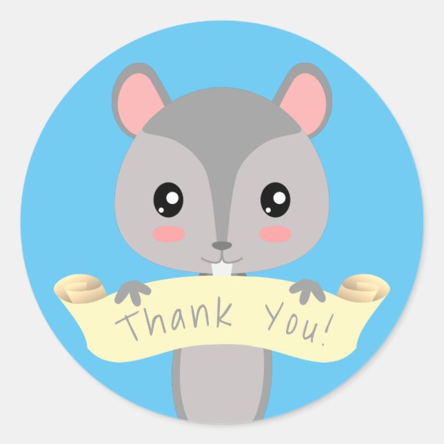 Danke, Eichhörnchen Runder Aufkleber (Vorderseite)
