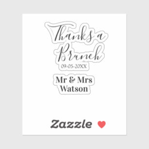 Danke ein Brunch nach der Hochzeit Name Datum einf Aufkleber