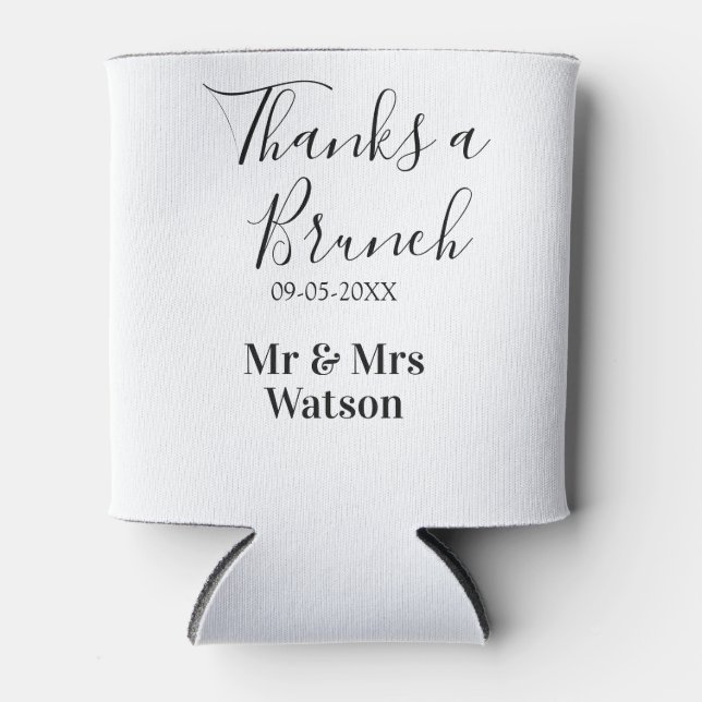 Danke ein Brunch nach der Hochzeit Name Datum einf Dosenkühler (Vorderseite)