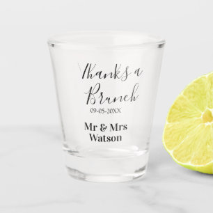 Danke ein Brunch nach der Hochzeit Name Datum einf Schnapsglas