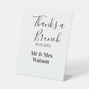 Danke ein Brunch nach der Hochzeit Name Datum einf Sockelschild