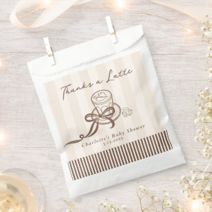 Danke ein Latte Bebe Café Handgezeichnete Babypart Geschenktütchen