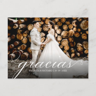Danke Einfache Elegante Hochzeit Danke Foto Postkarte