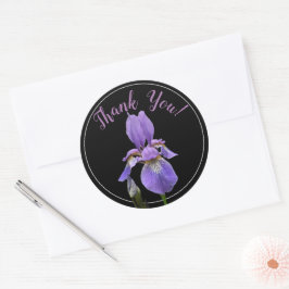 Danke Elegant Lila Iris Runder Aufkleber