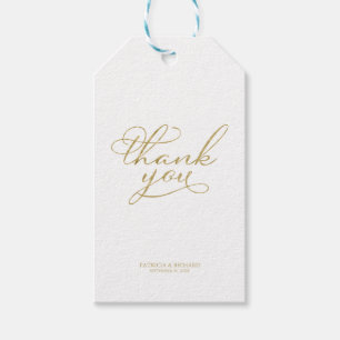 Danke - Elegante Goldfolie Hochzeitsgeschenkanhäng Geschenkanhänger