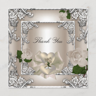 Danke Elegante Hochzeit Creme Rose Silber Weiß