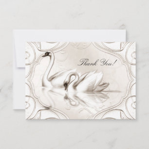 Danke Elegante Hochzeit Cremeweiße Schwäne Set