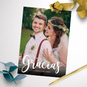 Danke Elegante Hochzeit Spanisch Dankeschön Foto Karte