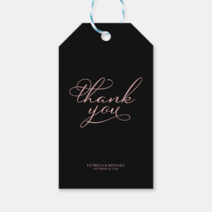 Danke - Elegante roségoldene Hochzeitsdank-Tags Geschenkanhänger