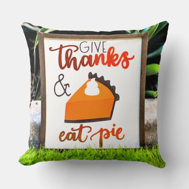 Danke, Essen Pie Erntedank Kissen (Vorderseite)