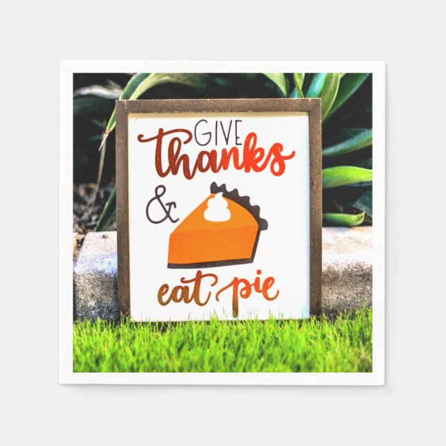 Danke, Essen Pie Erntedank Serviette (Vorderseite)