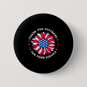 Danke euch Veteranen für euren Dienst Sonnenblume Button