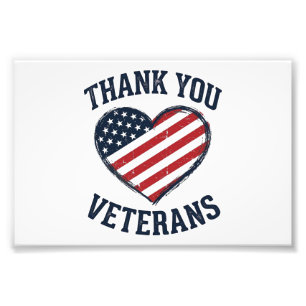 Danke euch Veteranen Patrioten-Herz Vintage-Shirt Fotodruck