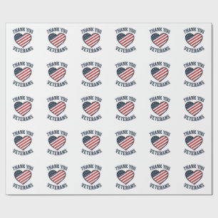 Danke euch Veteranen Patrioten-Herz Vintage-Shirt  Geschenkpapier