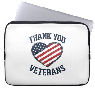 Danke euch Veteranen Patrioten-Herz Vintage-Shirt Laptopschutzhülle