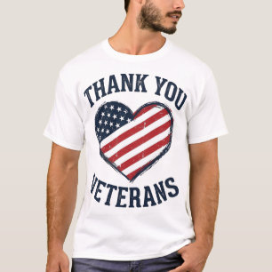 Danke euch Veteranen Patrioten-Herz Vintage-Shirt T-Shirt