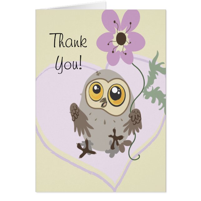 Danke! Eule mit Blume (Vorne)