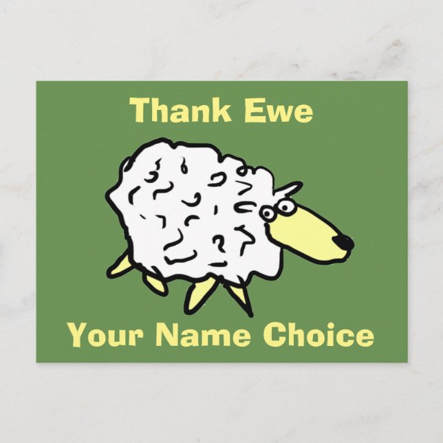 Danke Ewe Fun Sheep Design Postkarte (Vorderseite)