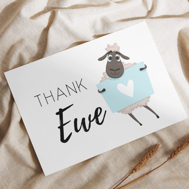 Danke Ewe Sheep Blue mit Herz (Von Creator hochgeladen)