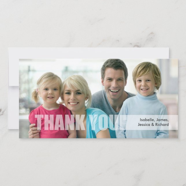 Danke Familien-Foto-Karte (Vorderseite)