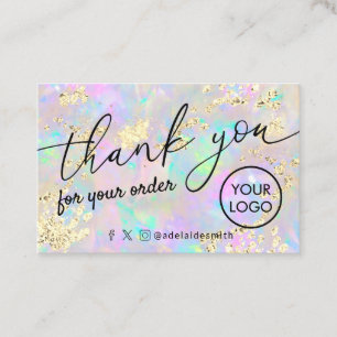 Danke-Faux-Glitter-Opal-Textur Visitenkarte