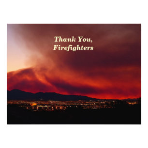 Danke, Feuerwehrmänner, Himmel auf Feuer-Plakat Fotodruck