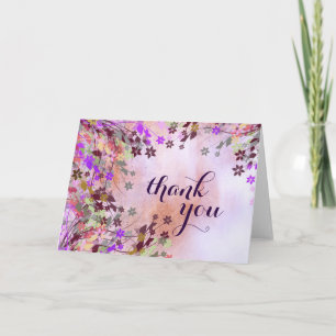 Danke Floral Aquarell Chic Weibliches Hochzeit