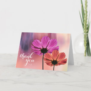 Danke Floral Wasserfarbe Chic Weiblich Hochzeit