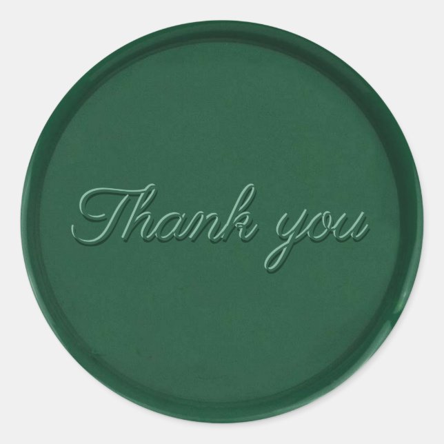 Danke Forest Green Wax Siegel Sticker (Vorderseite)