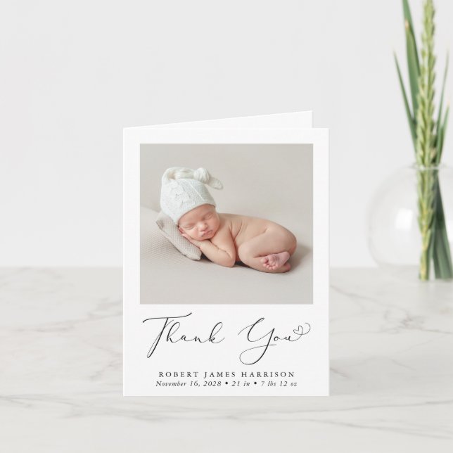 Danke Foto Birth Ankündigung (Vorderseite)
