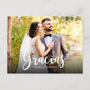 Danke Foto Elegante Hochzeit Spanisch Dankeschön Postkarte