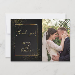 DANKE FOTO Elegantes schwarzes und goldenes Gli