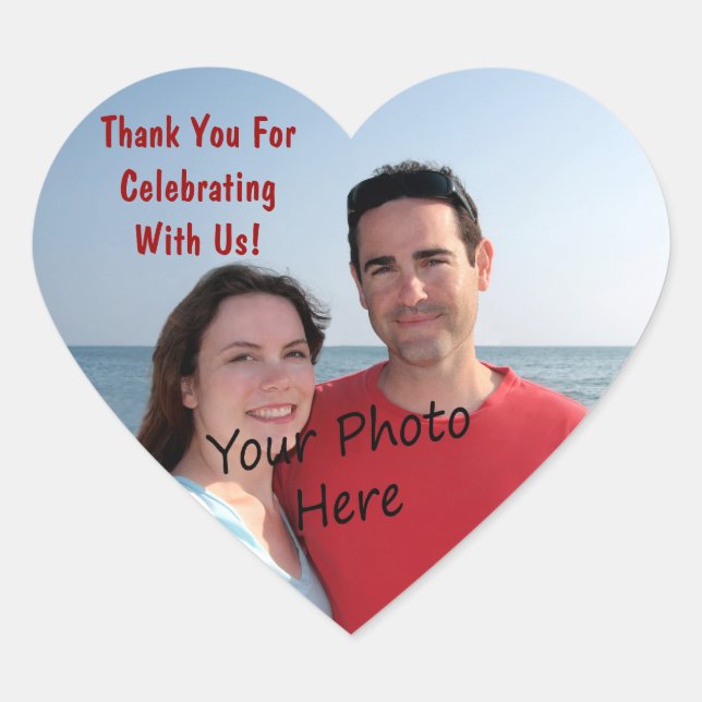 Danke! Foto Heart Stickers (Vorderseite)