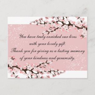 Danke Foto-Hochzeits-Karten-Rosa-Kirschblüten