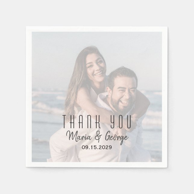 Danke Foto Wedding Napkins Serviette (Vorderseite)