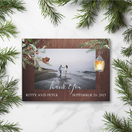 Danke Foto Wedding Wood Winter Weihnachten Mitteilungskarte
