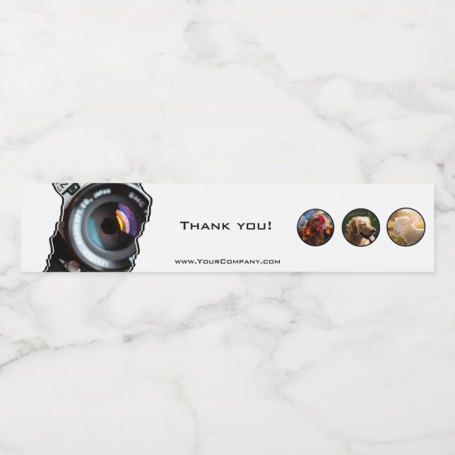 Danke, Fotograf White-Black Water Flasche La (Einzelnes Label)