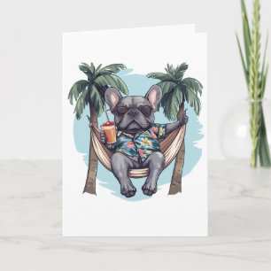 Danke Französische Bulldogge im hawaiianischen Obe
